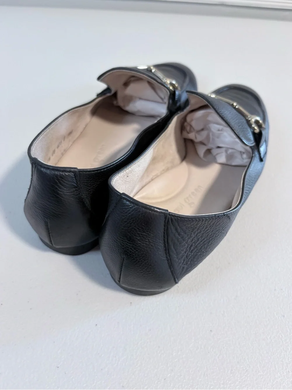 Paul Green Daphne Horsebit Loafers Black Leather Flats Comfort Shoes 7.5